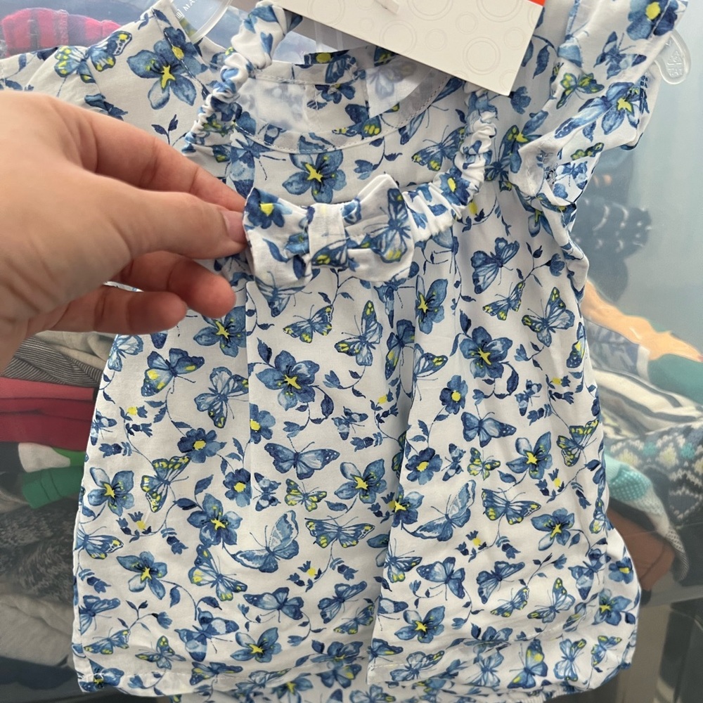 Butterfly top, shirt and headband 3 piece set 0-3 mos NWT